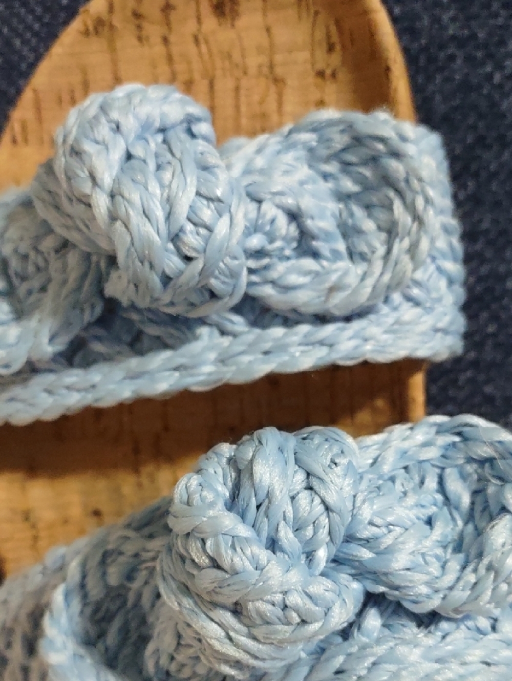 Anne Klein Braided Sky Blue Slip-On Sandals - Picture 3 of 3